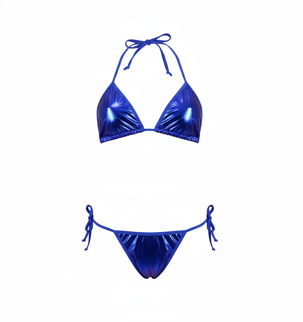 Bikini metálico con fruncido que potencia tu lado atrevido
