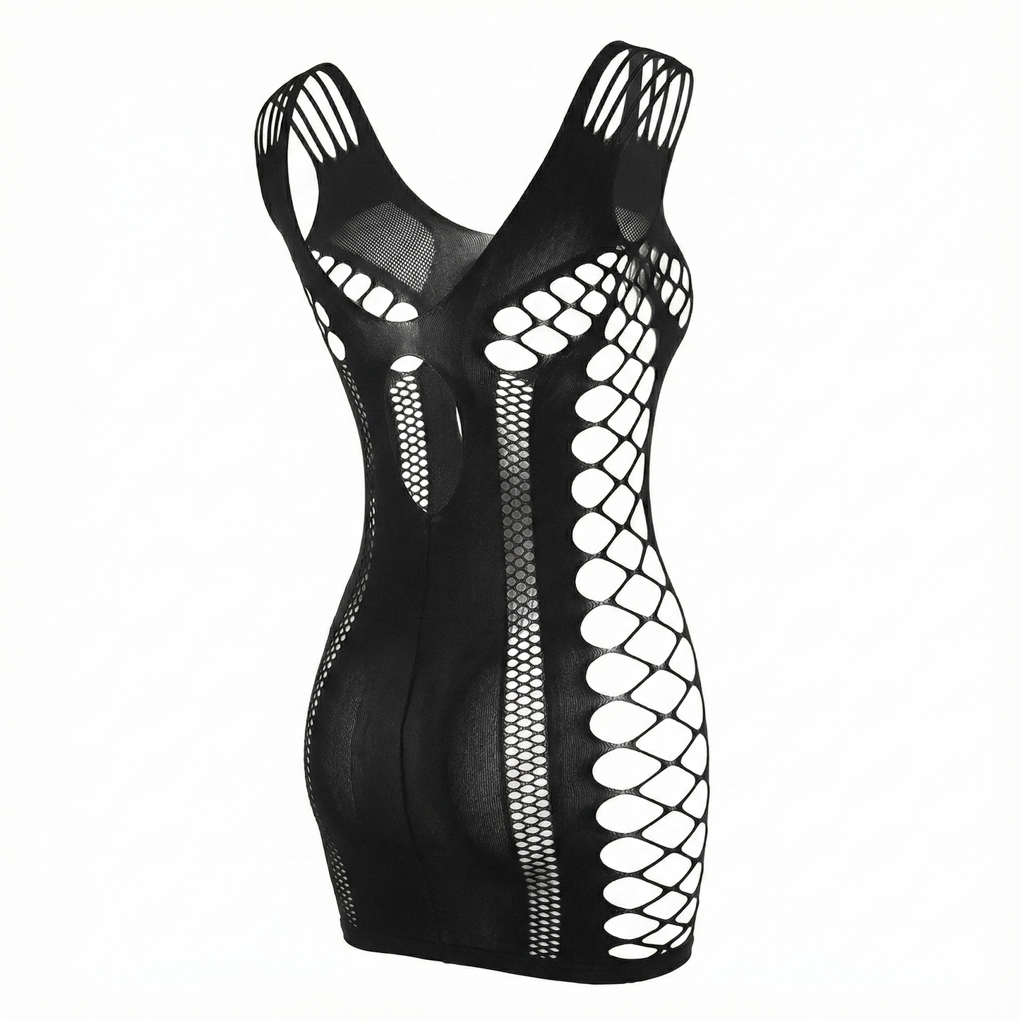 Minivestido de malla que potencia tu figura con audacia sensual