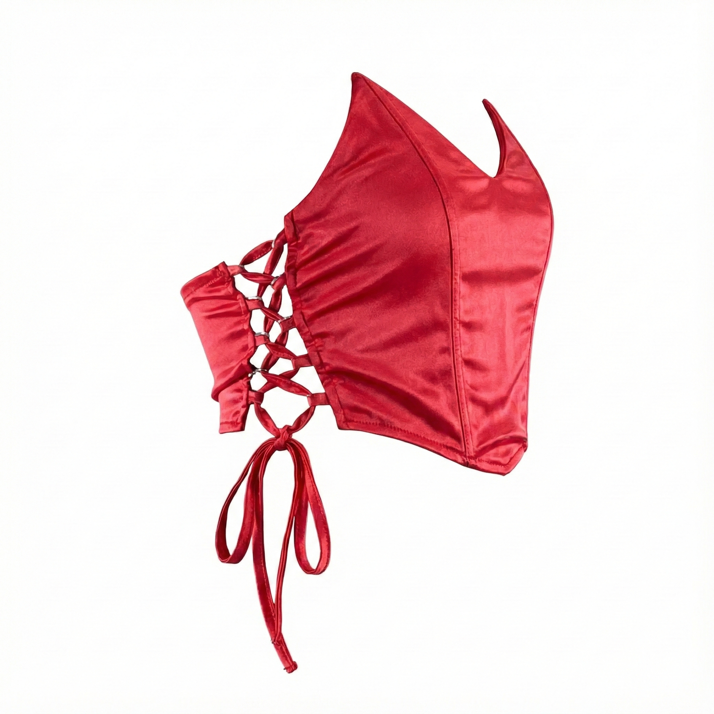 Blusa corset satinado con jaretas que enmarca tu figura