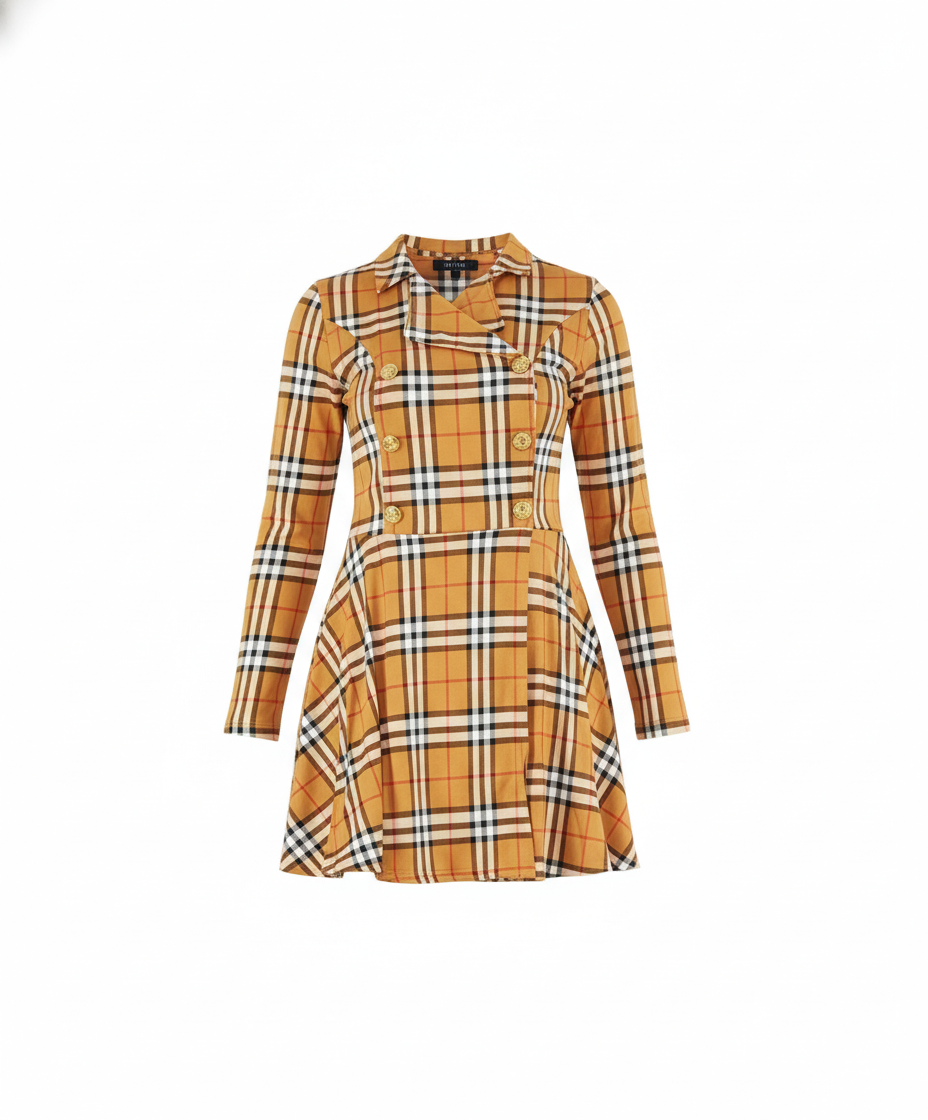 Mini vestido corte imperio con estampado que alarga visualmente