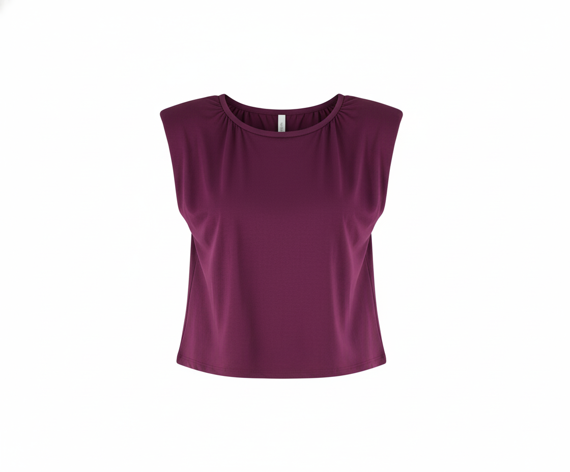 Blusa sin mangas con hombros marcados que estiliza tu torso