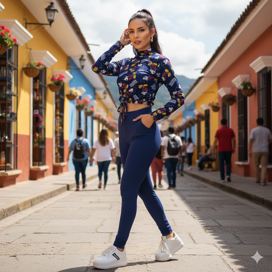 Conjunto estampado que combina diversión y estilo relajado