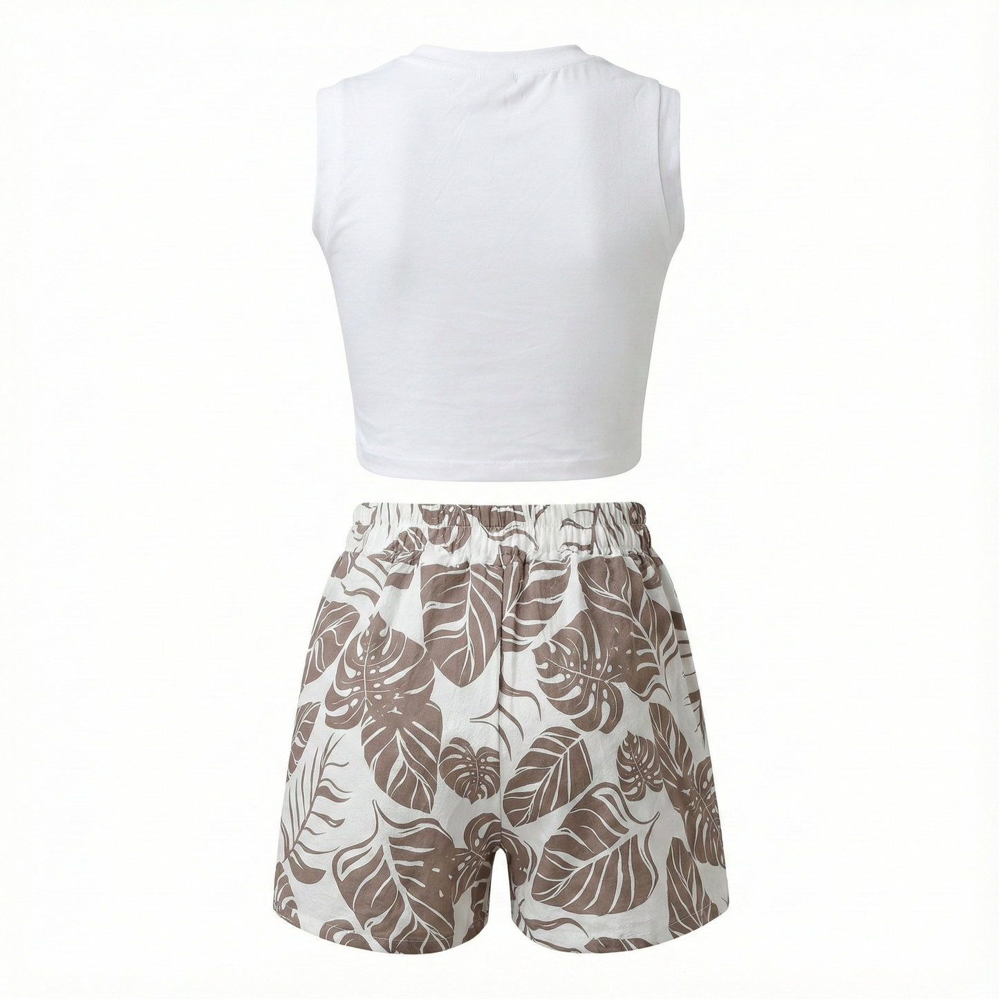 Conjunto fresco de blusa sin mangas y short estampado