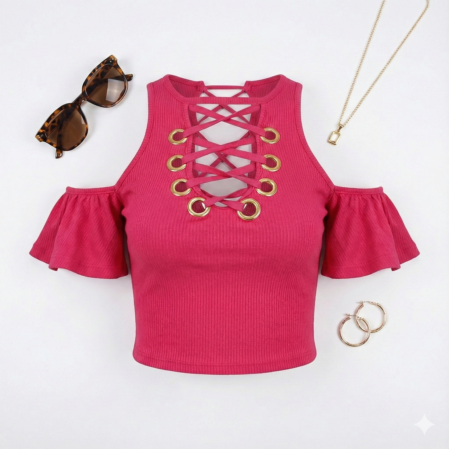 Blusa corta con hombros descubiertos que resalta tu personalidad