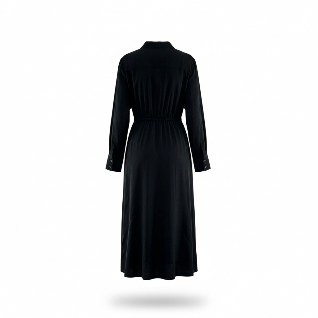 Vestido largo corte imperio con abertura que alarga visualmente tu figura