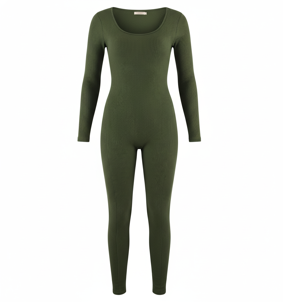 Enterizo largo que moldea con comodidad y fluidez deportiva