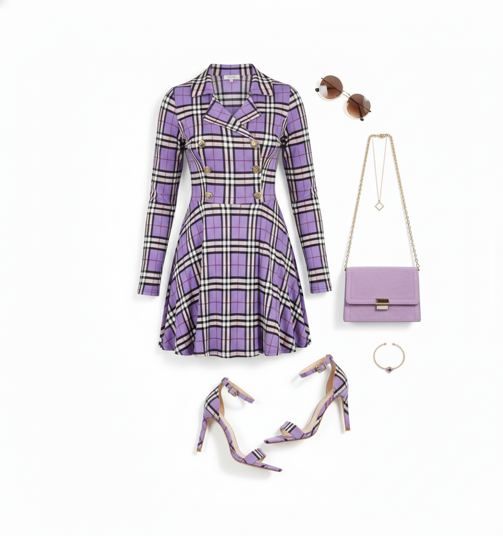 Mini vestido corte imperio con estampado que alarga visualmente