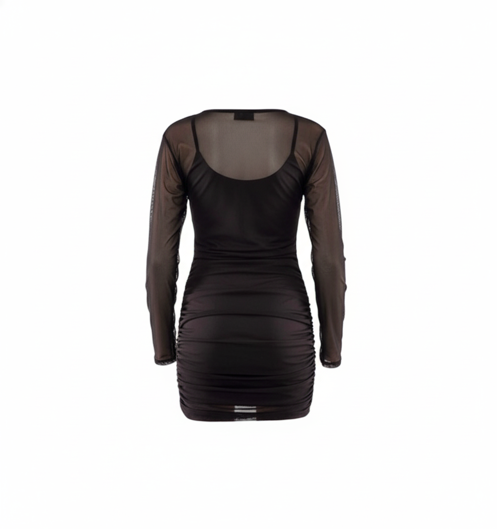 Vestido corto con transparencias que estiliza y acentúa tu figura