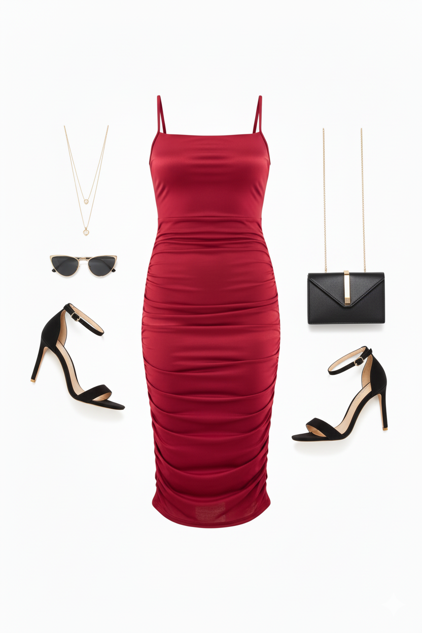 Vestido corte Chanel satinado que moldea tu silueta con sofisticación