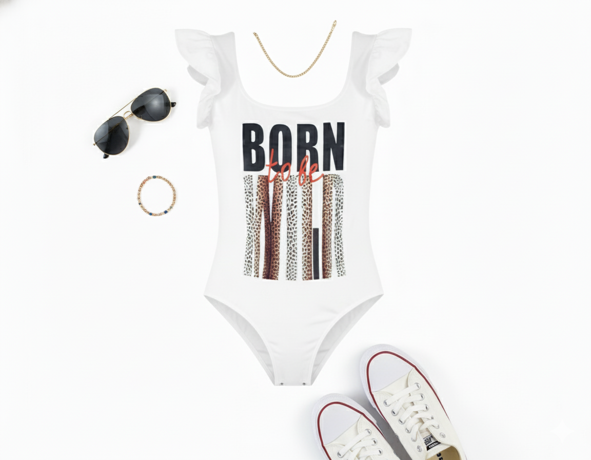 Pantyblusa estampada con olanes que resalta tu encanto femenino