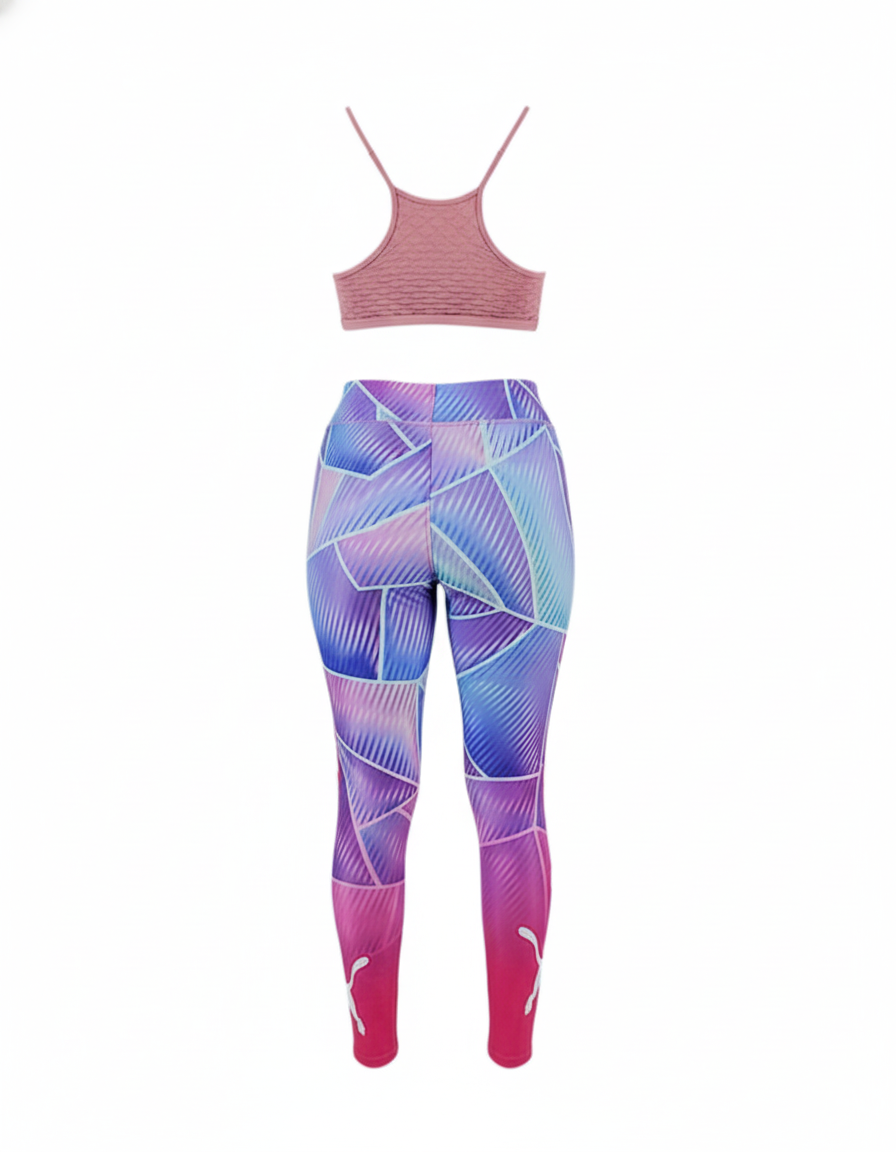 Conjunto deportivo Push Up con estampado abstracto que realza tu figura con actitud