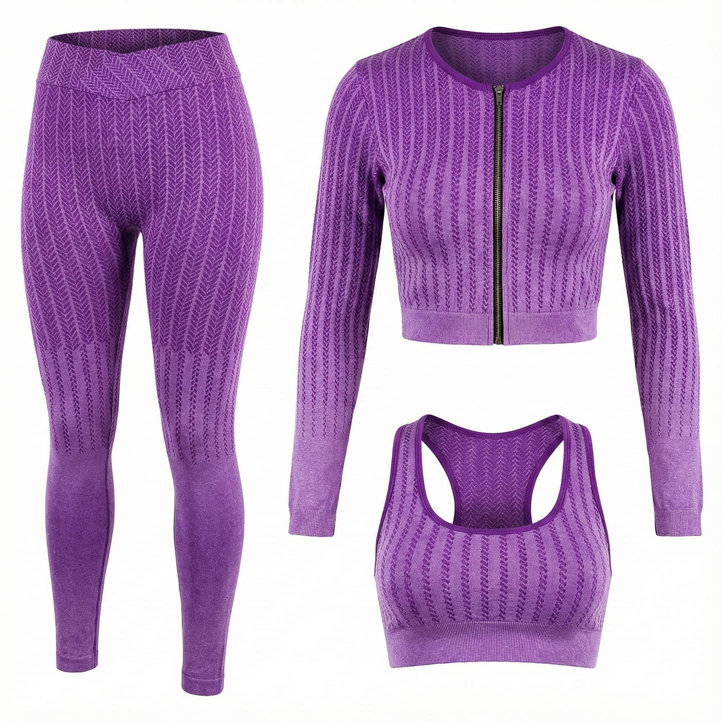 Conjunto deportivo largo con franjas de soporte que esculpe y estiliza tu figura