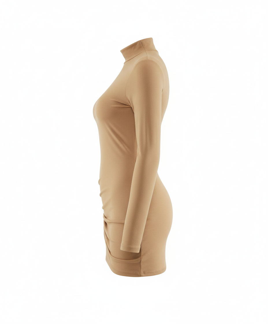 Minivestido manga larga con estructura que realza tu silueta