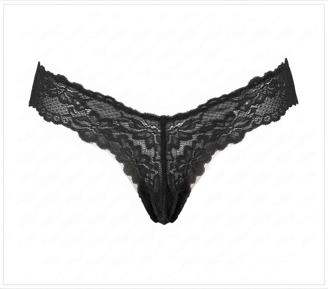 Tanga de encaje con perlas que despierta tu sensualidad más exquisita