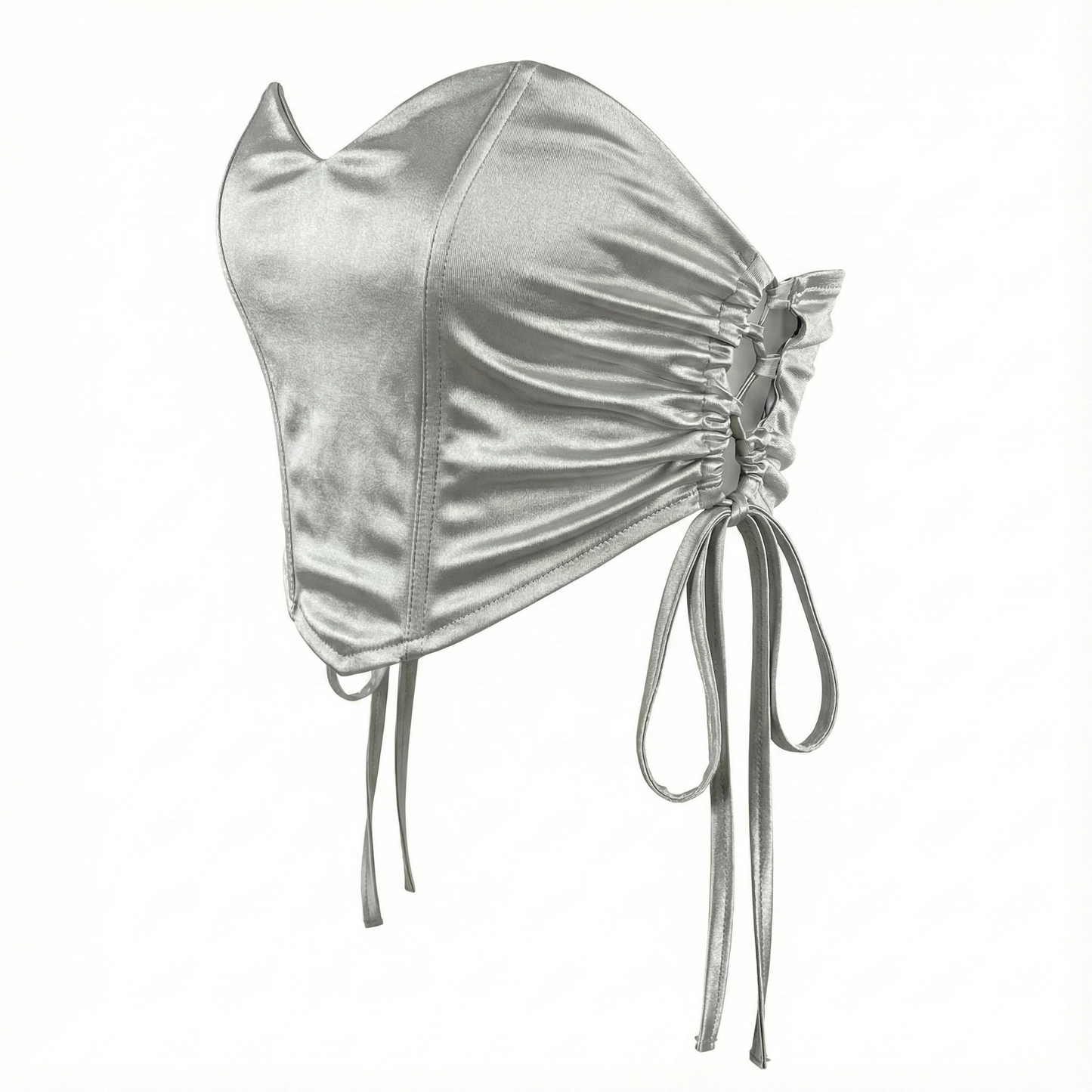 Blusa corset satinado con jaretas que enmarca tu figura