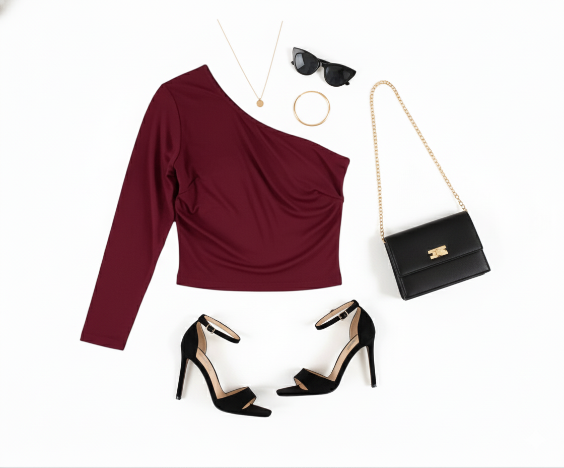 Blusa asimétrica con volumen que resalta tu lado atrevido