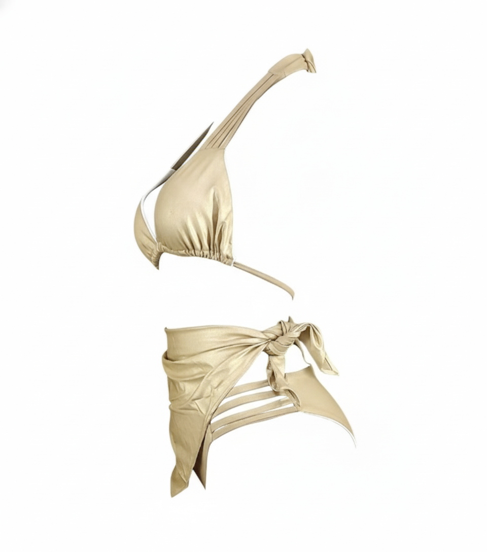 Bikini de dos piezas con pañoleta que resalta tu figura con estilo sensual y versátil