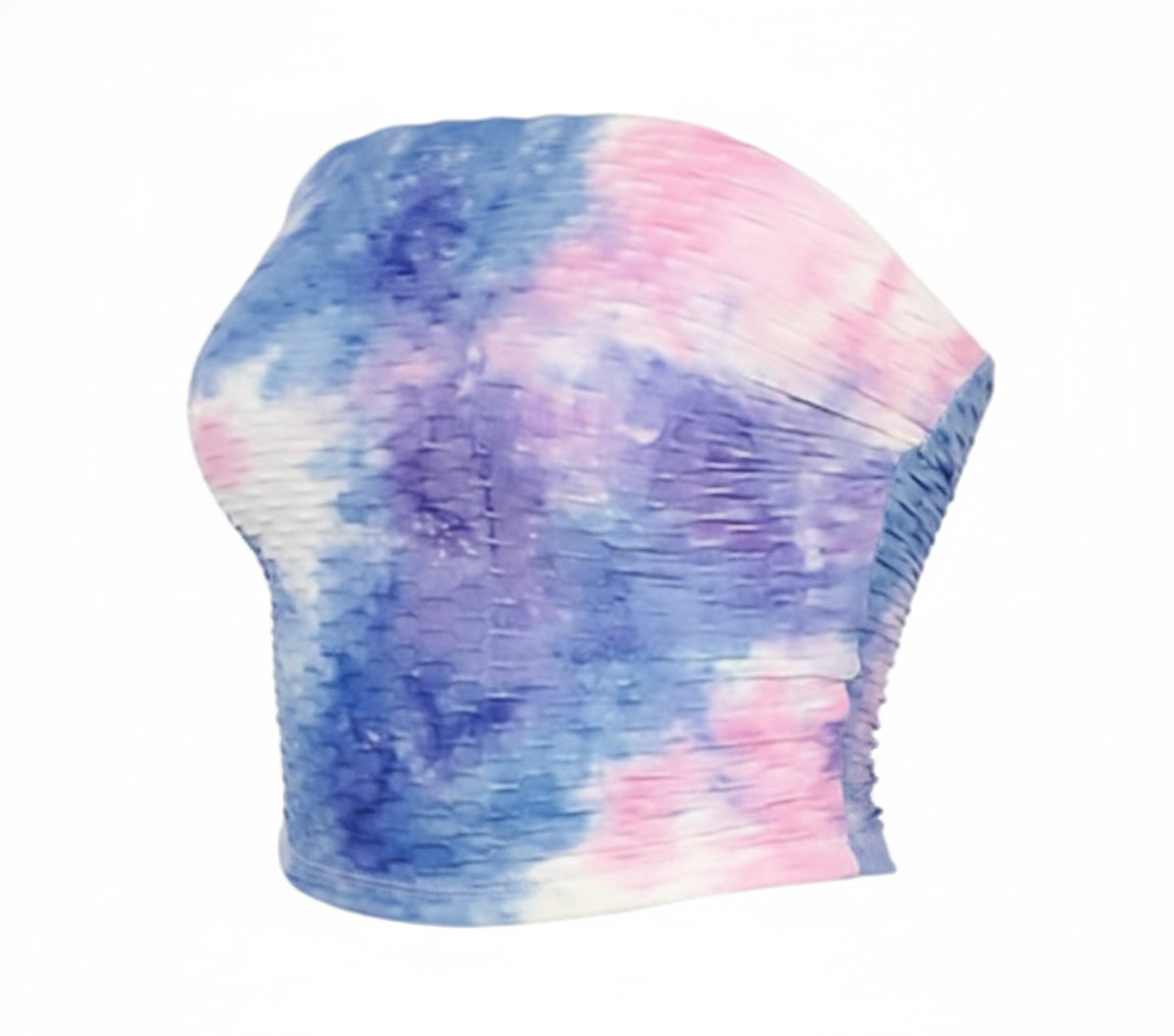 Crop top tipo tubo con estampado vibrante que resalta tu alegría natural