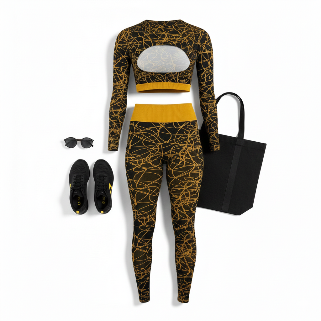 Conjunto deportivo largo con control que realza y estiliza tu silueta