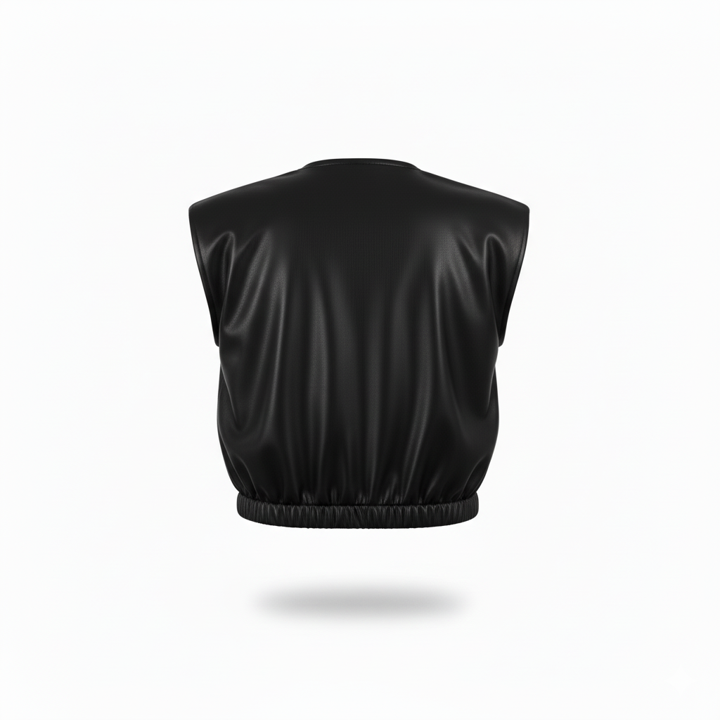 Crop top sin mangas con estructura vinipiel que impone estilo urbano