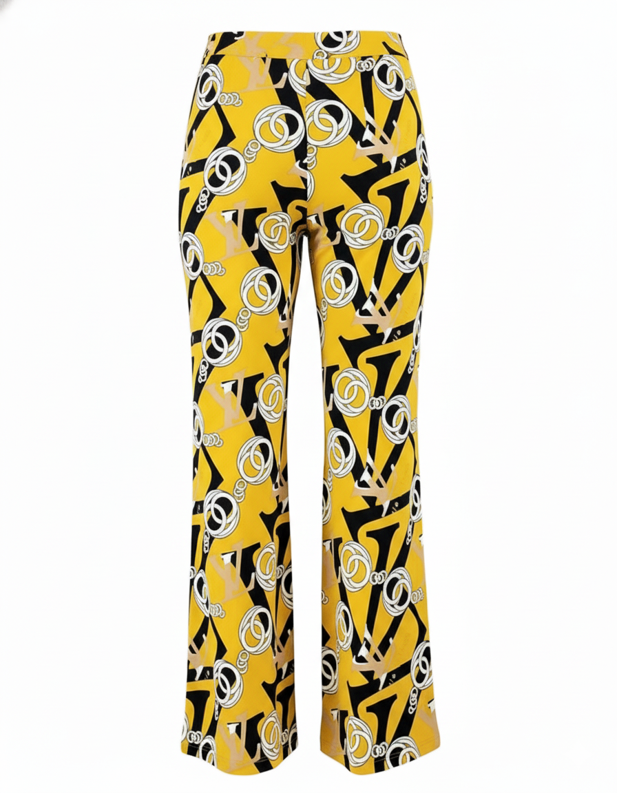 Pantalón acampanado con estampado que estiliza sin esfuerzo