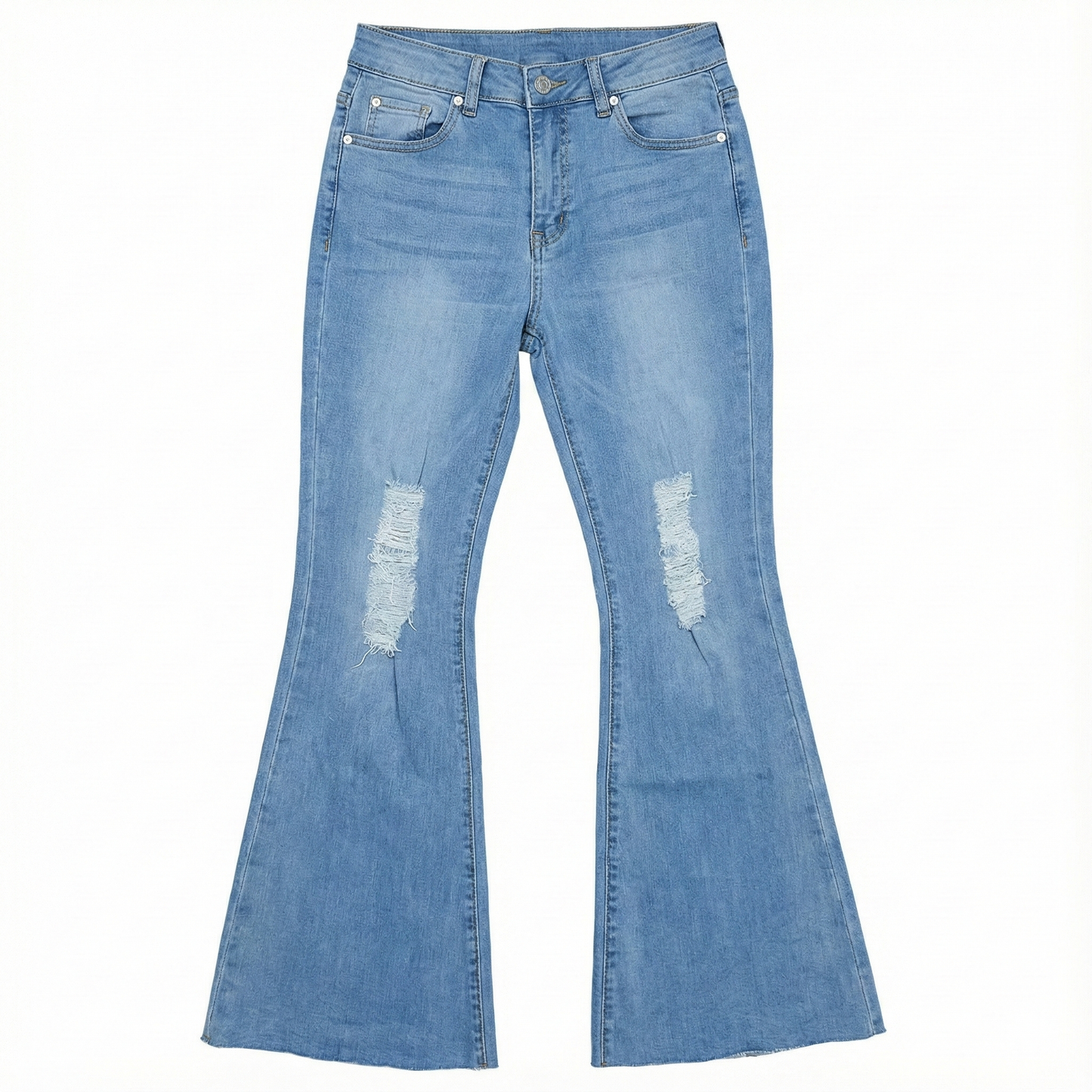 Pantalón acampanado de mezclilla que alarga tus piernas con estilo vintage