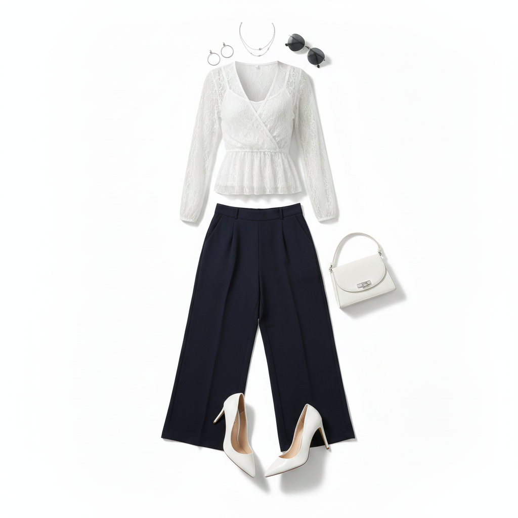 Blusa de encaje cruzada que resalta tu feminidad con delicadeza visual