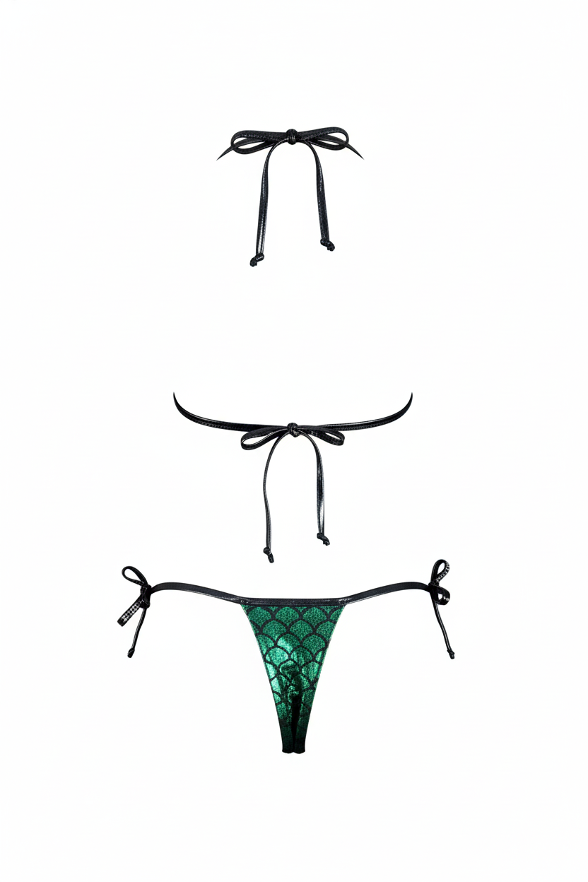 Bikini con brillo escamoso que enciende tu lado más atrevido
