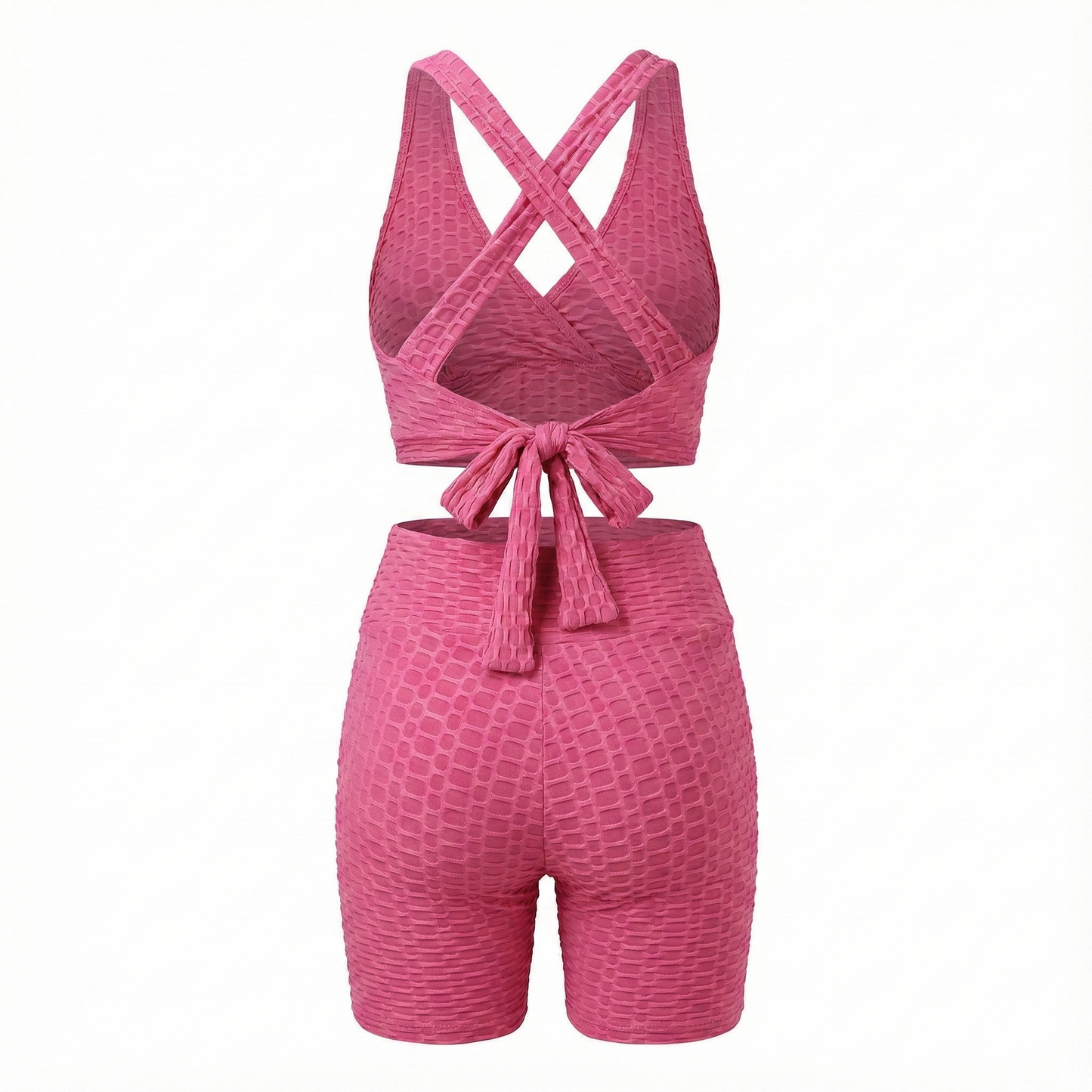 Conjunto deportivo cruzado que estiliza tu figura con escote en V