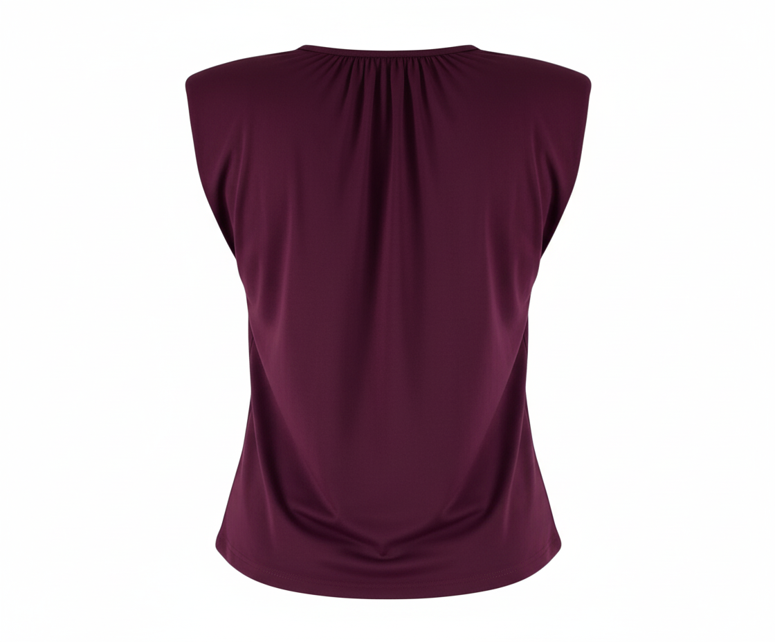 Blusa sin mangas con hombros marcados que estiliza tu torso