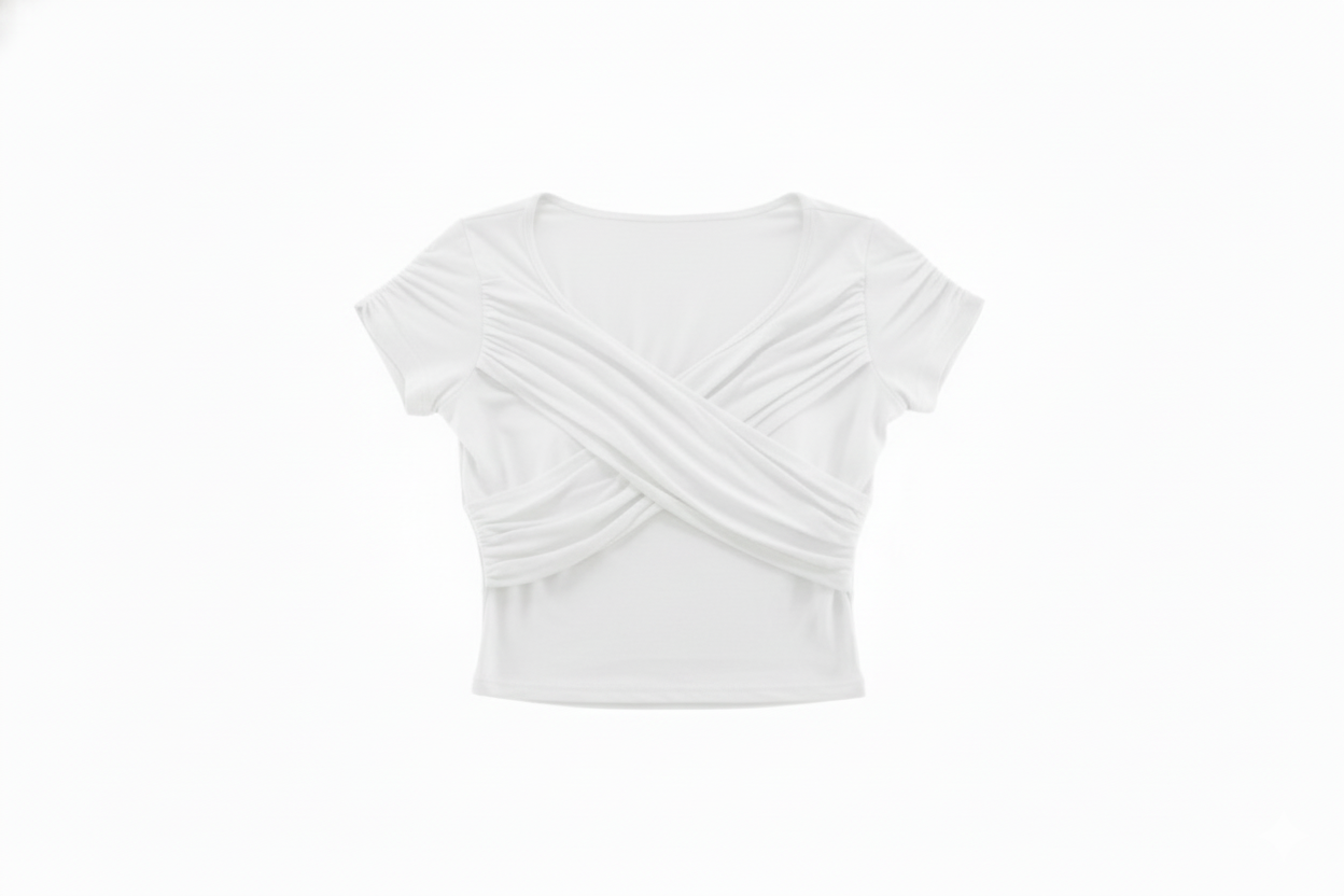 Blusa cruzada con hombros descubiertos que resalta tu figura con frescura