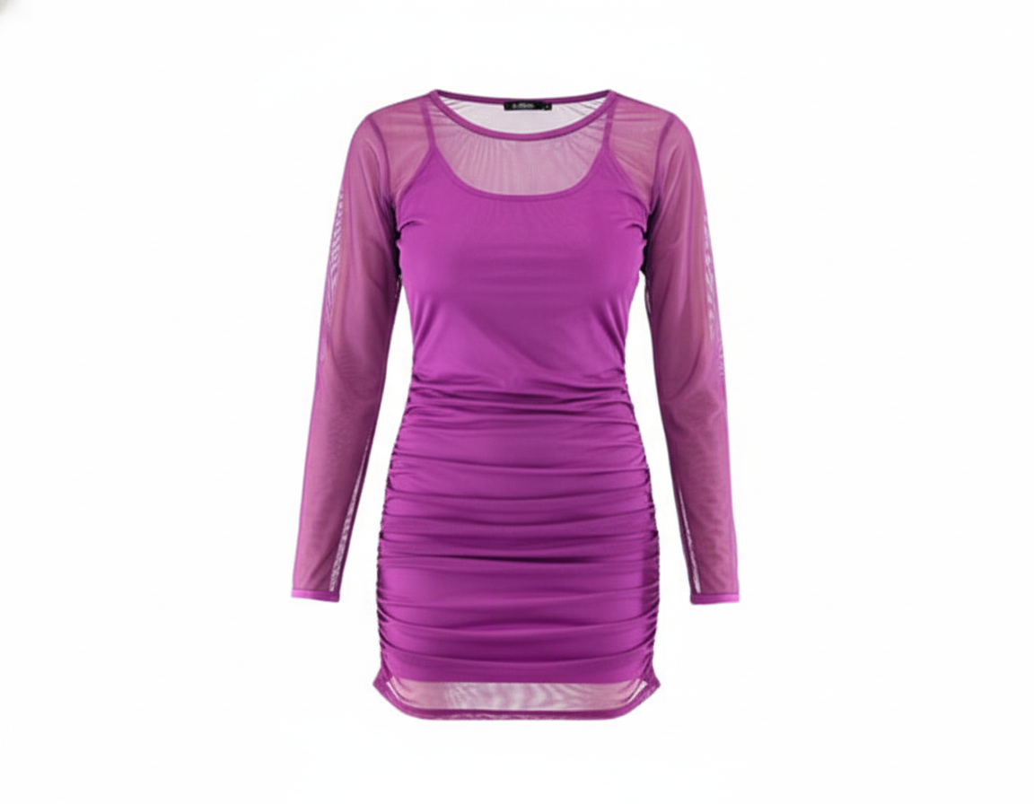 Vestido corto con transparencias que estiliza y acentúa tu figura