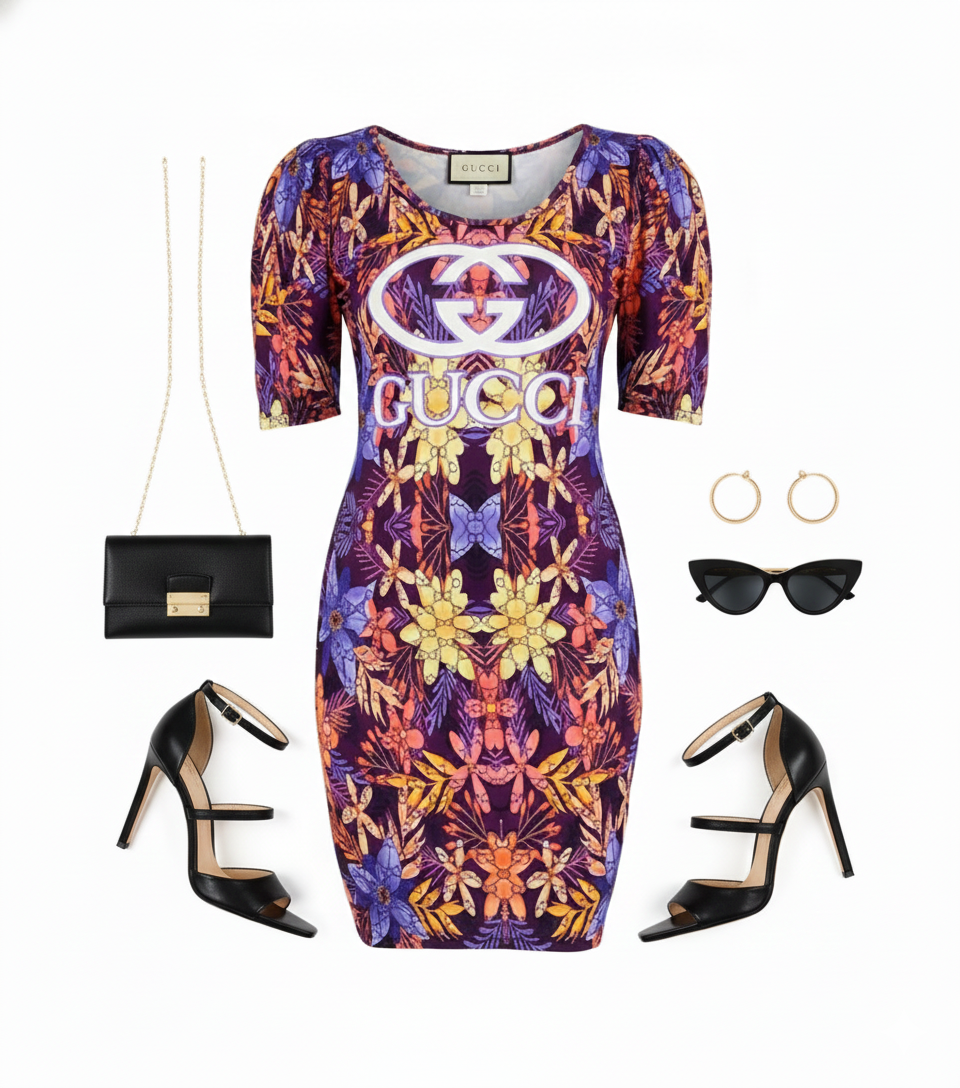 Vestido corte Chanel con estampado floral que acentúa tus curvas