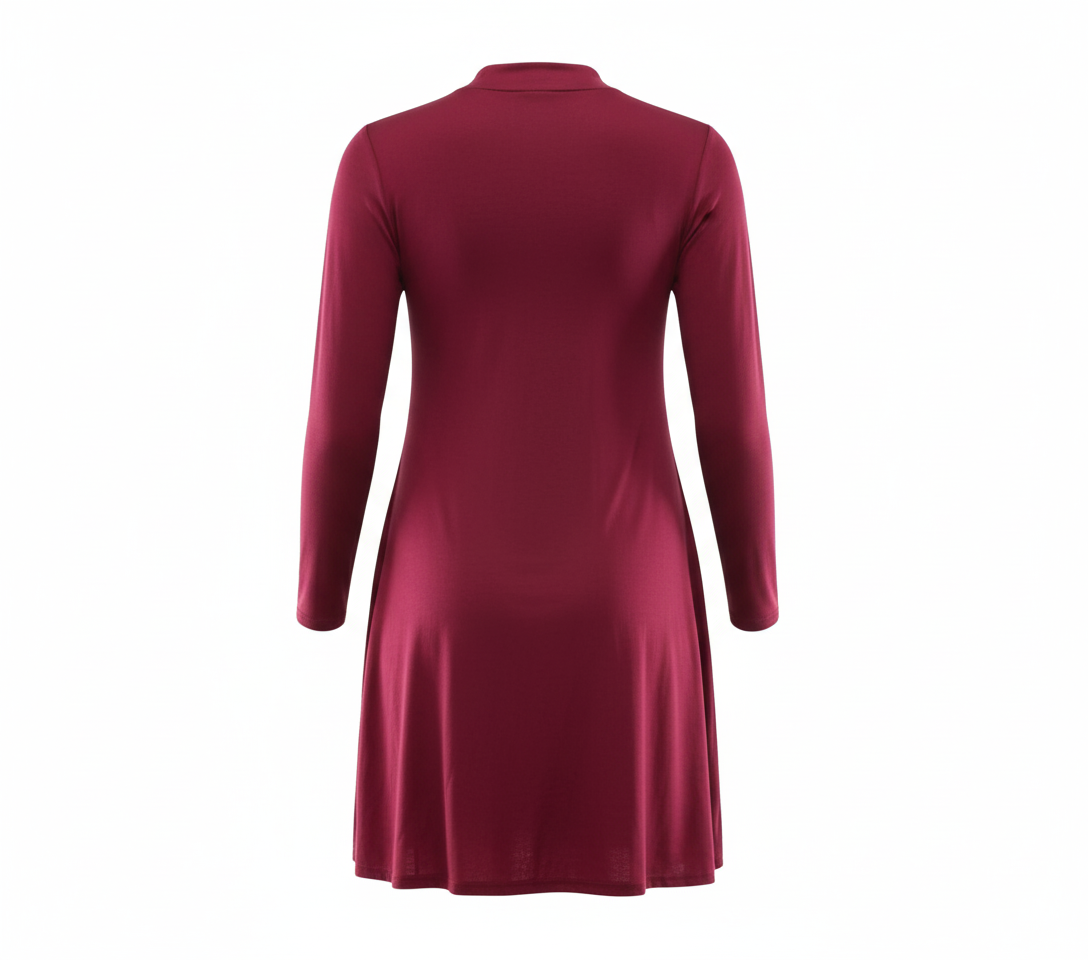 Vestido corte imperio con manga larga que alarga visualmente tu silueta