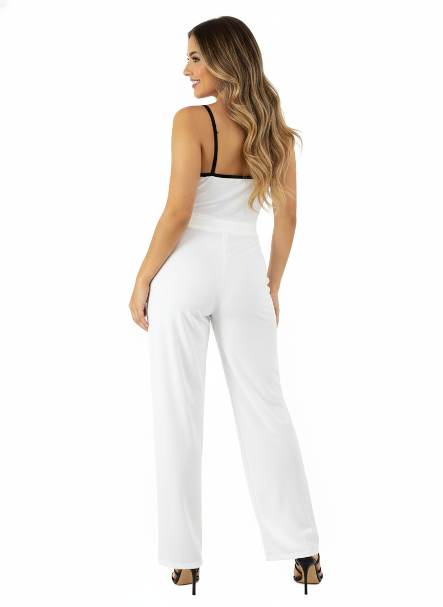 Palazzo largo con efecto corset que estiliza al instante