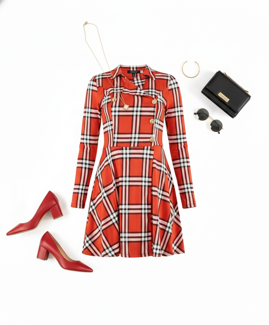 Mini vestido corte imperio con estampado que alarga visualmente