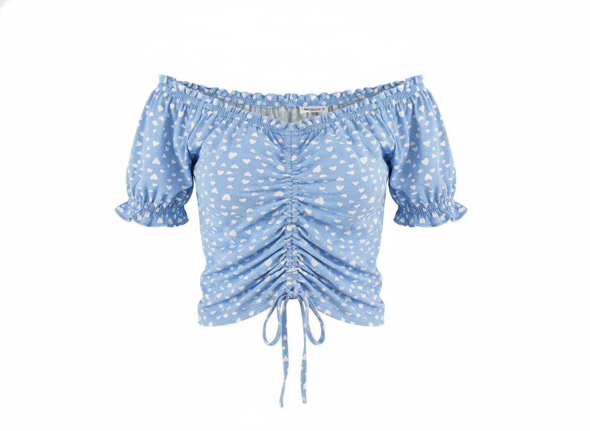 Blusa manga corta con fruncido que resalta tu feminidad natural