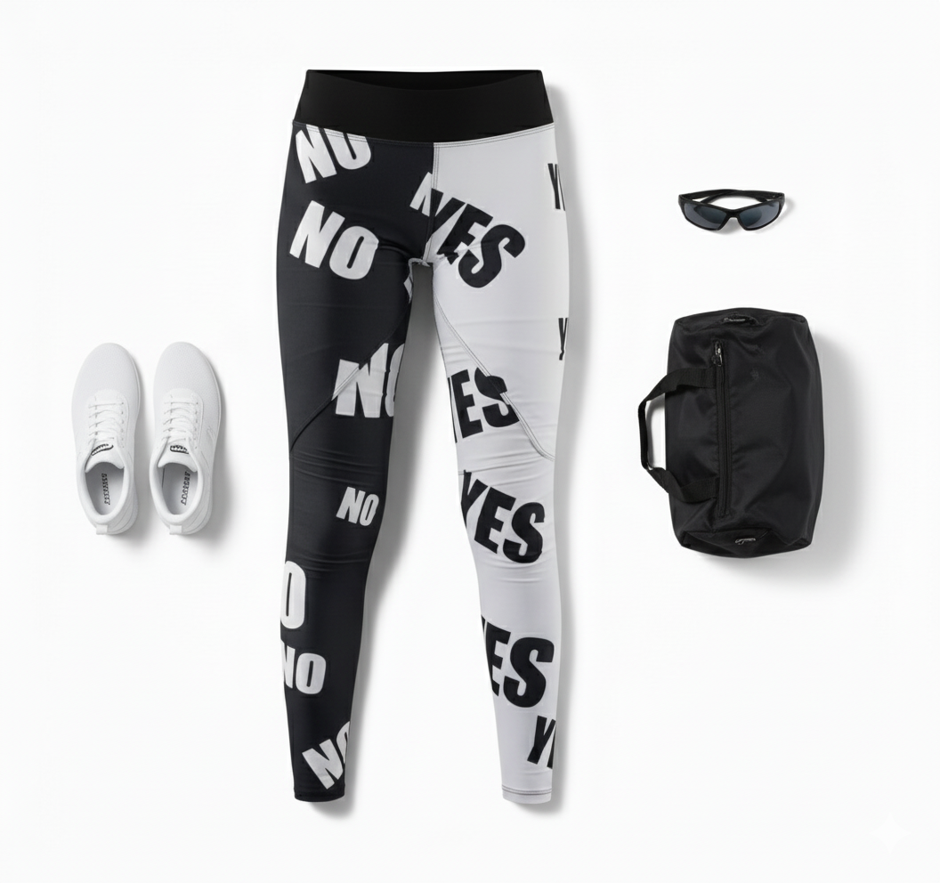 Leggins deportivos bicolor con estampado que estiliza con actitud