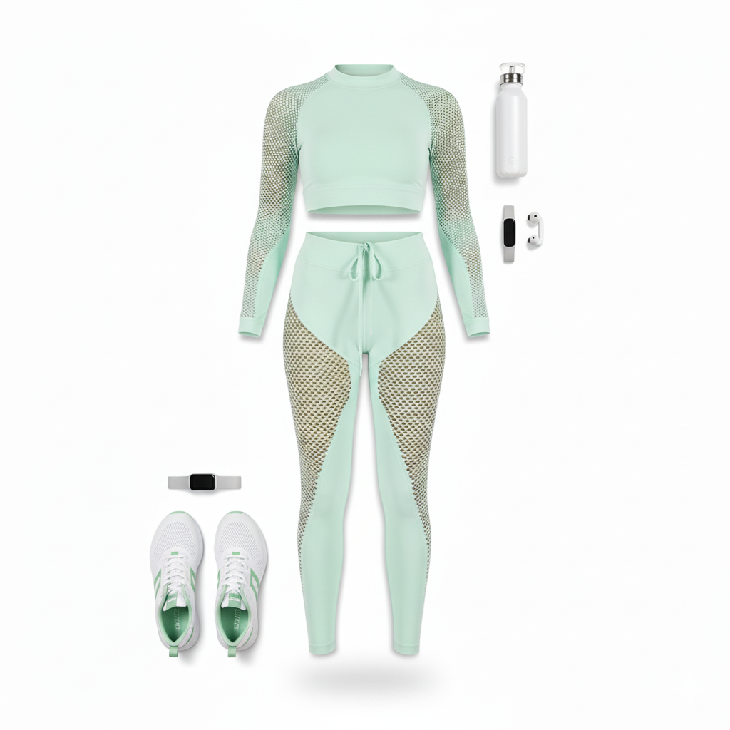 Conjunto deportivo con transparencias que moldea tu figura con estilo