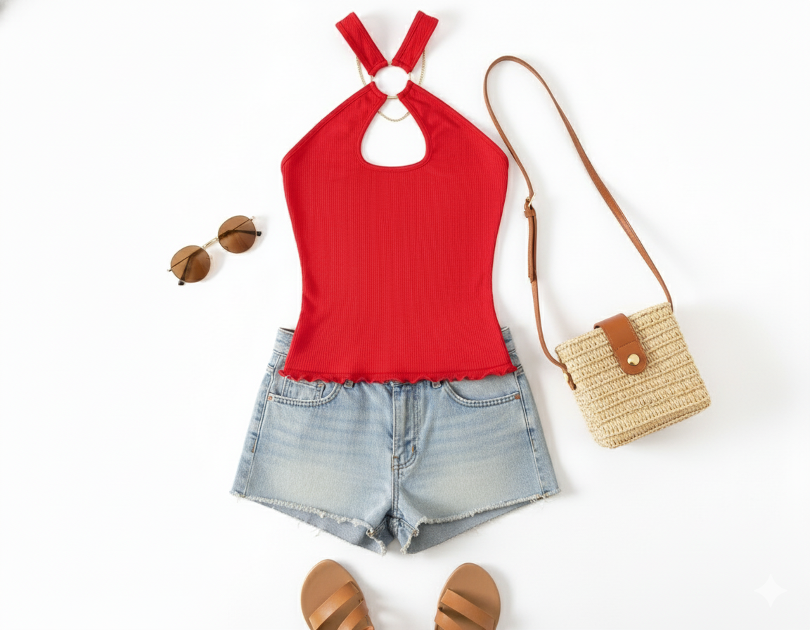 Blusa sin mangas con escote cruzado que destaca tu silueta