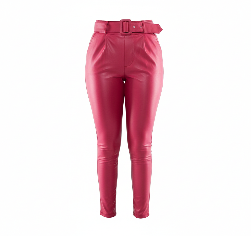 Pantalón cargo satinado con caída fluida y efecto visual vibrante