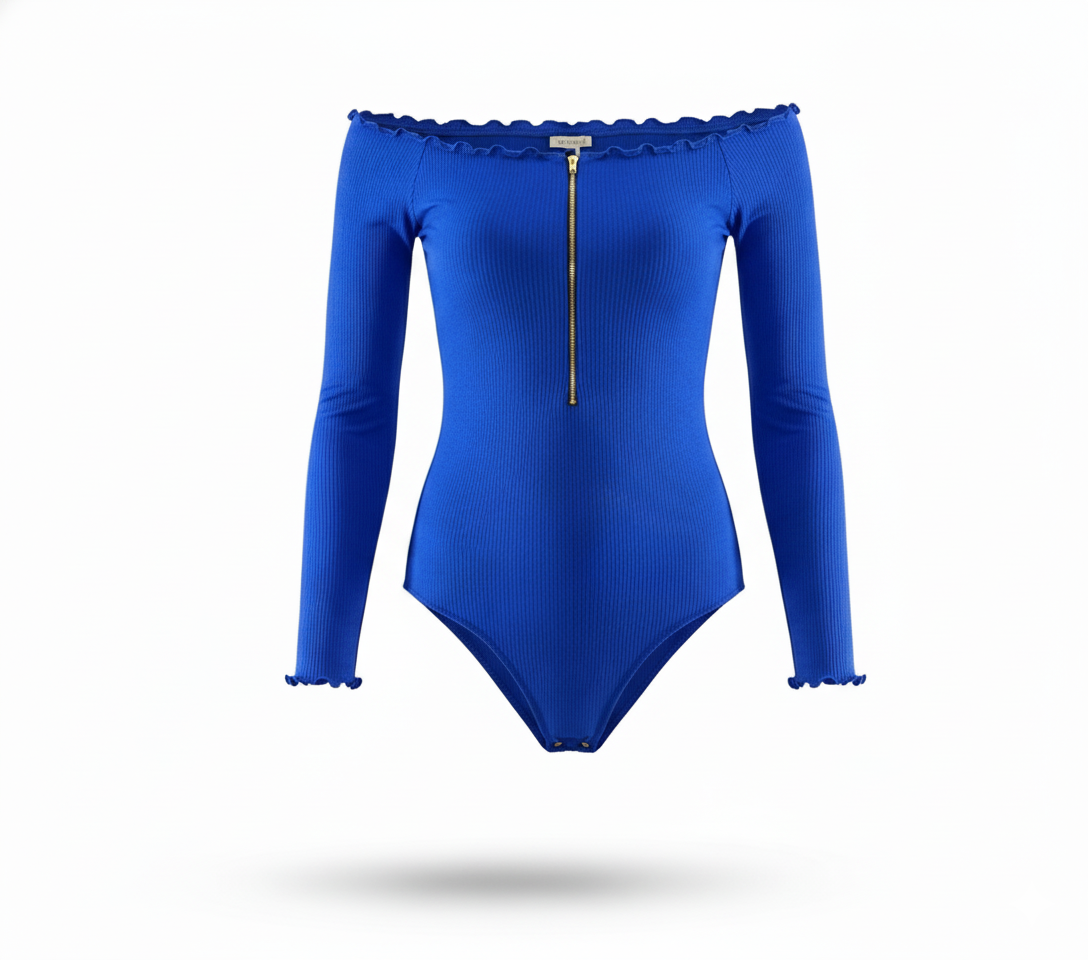 Pantyblusa con hombros descubiertos y cremallera que enmarca tu figura