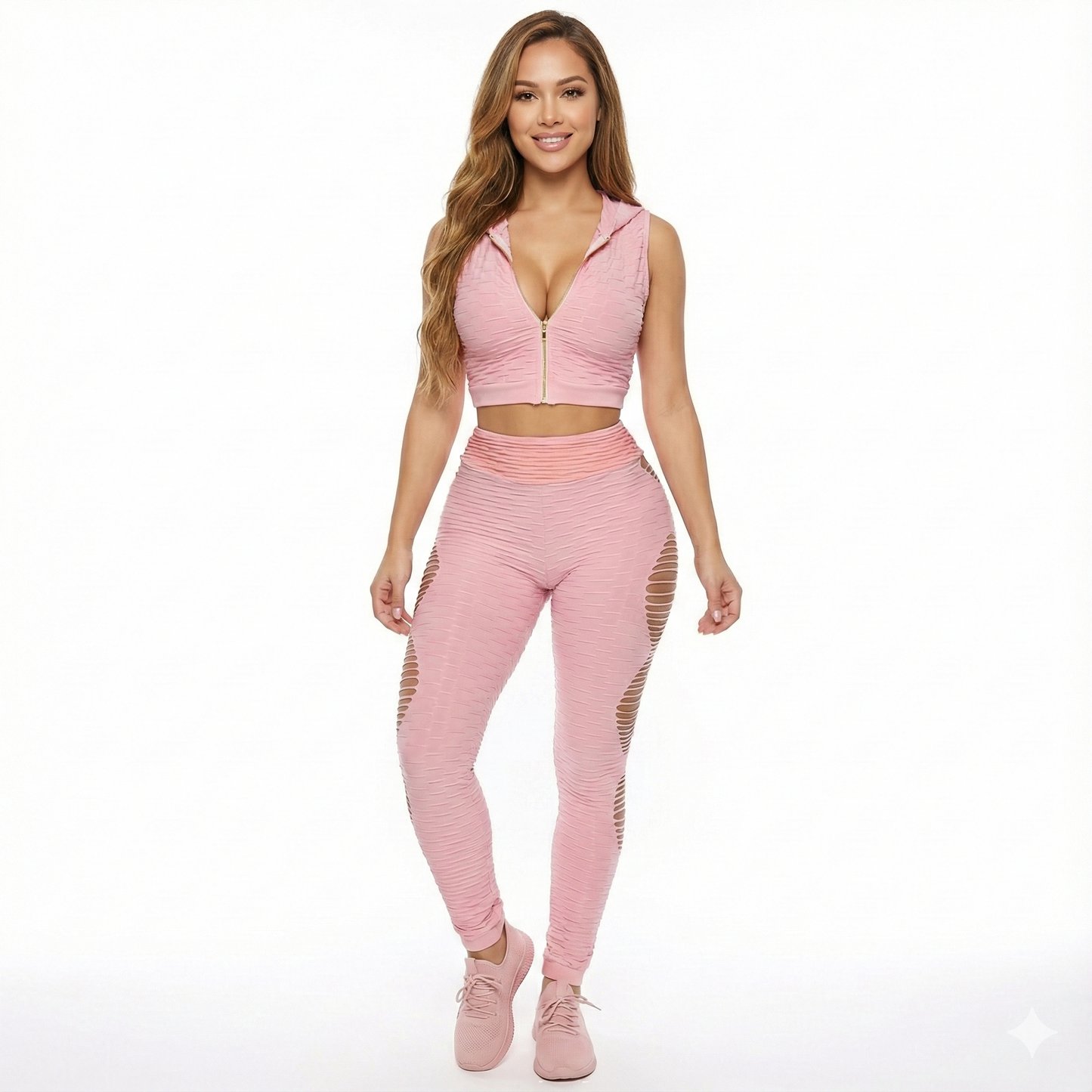 Conjunto deportivo con rombos laterales que estiliza tu figura al moverte