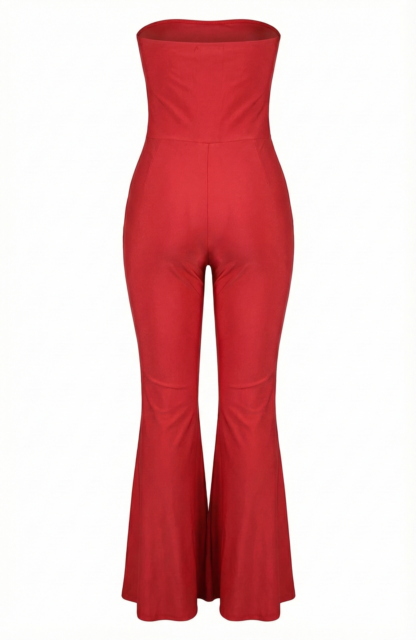 Jumpsuit palazzo strapless con caída acampanada que alarga tu silueta