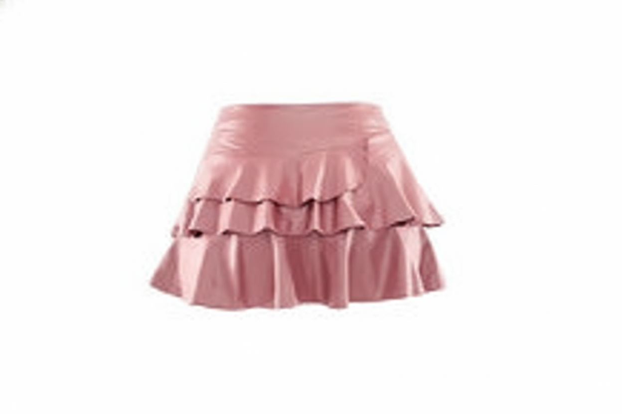 Minifalda de tablones en vinil que da movimiento y audacia a tu look