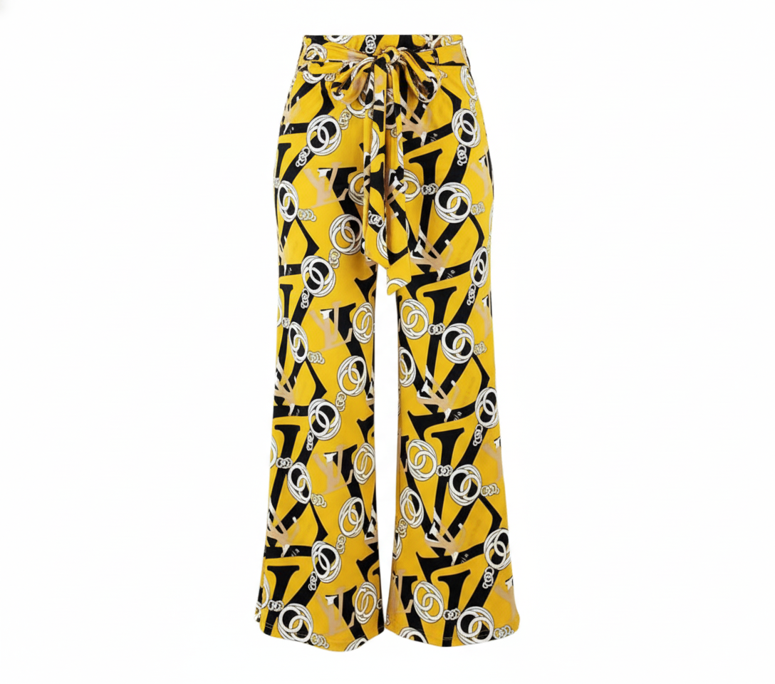 Pantalón acampanado con estampado que estiliza sin esfuerzo