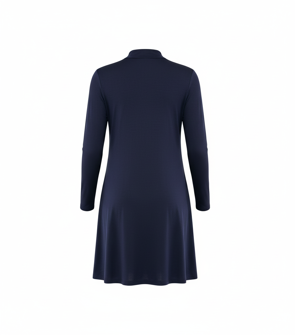 Vestido corte imperio con manga larga que alarga visualmente tu silueta