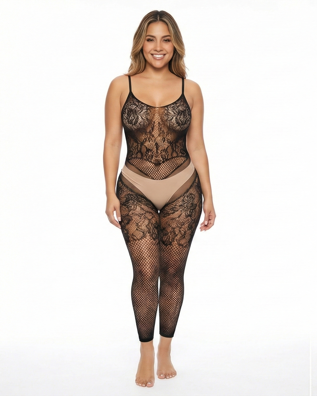 Enterizo largo de malla que envuelve tu silueta con sensualidad elegante