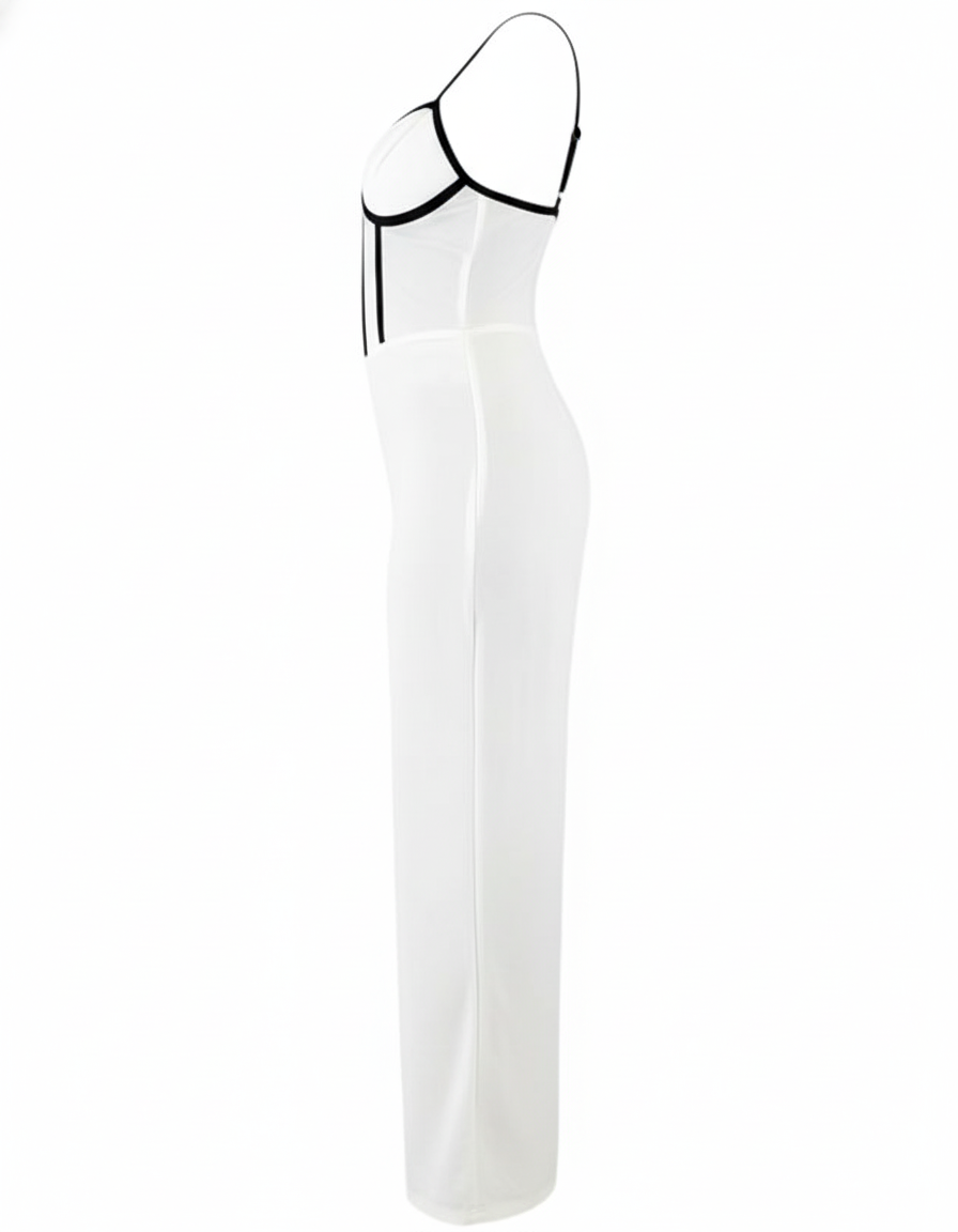 Palazzo largo con efecto corset que estiliza al instante