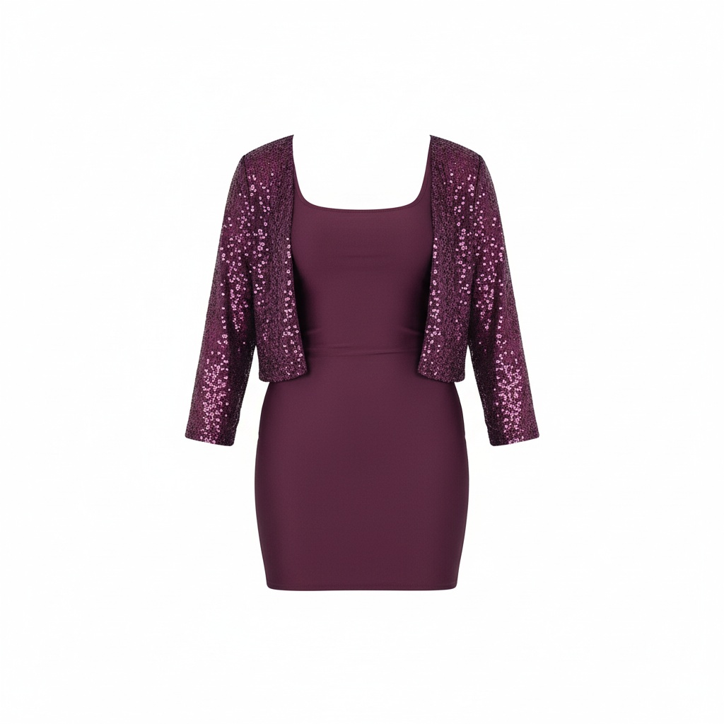 Minivestido con saco de brillo que estiliza con impacto y sofisticación